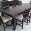 TRIPLE-BULLNOSE-TABLE-Square-Leg-Fluted-NOLTE-DINING-CHAIRS-Upholstered-